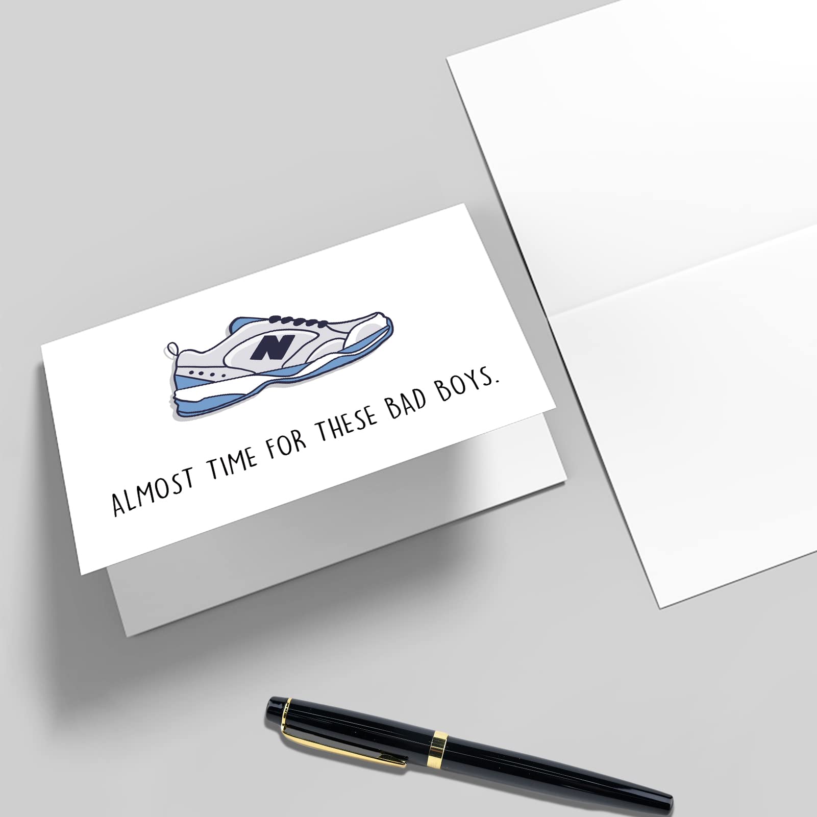 Qiliji Funny Dad Shoes Father's Day Card, Birthday Card for Old Man, New Balance Greeting Card for New Dad, Pregnancy Announcement Card, Retirement Card