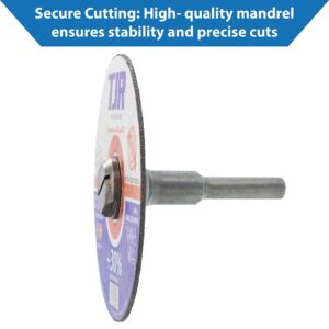 TJR© Mounting Mandrel for Cut-Off Wheels - Versatile 3/8-inch Arbor Hole and ¼-inch Stem with Dual Locking Options with Screwdriver and Wrench - Die Grinder Arbor