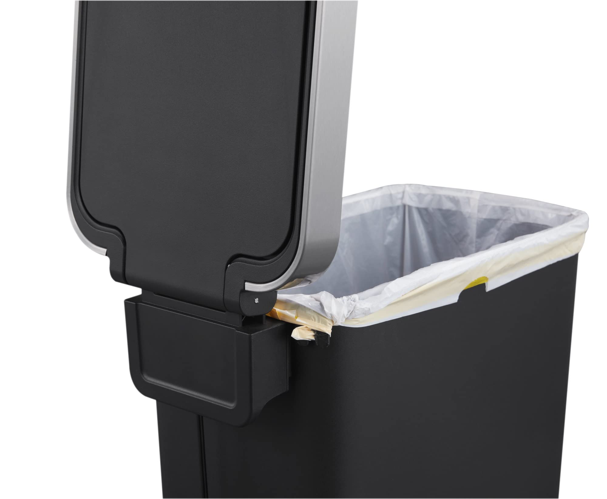 10.5 Gallon Trash Can, Plastic Slim Step On Kitchen Trash Can, Black