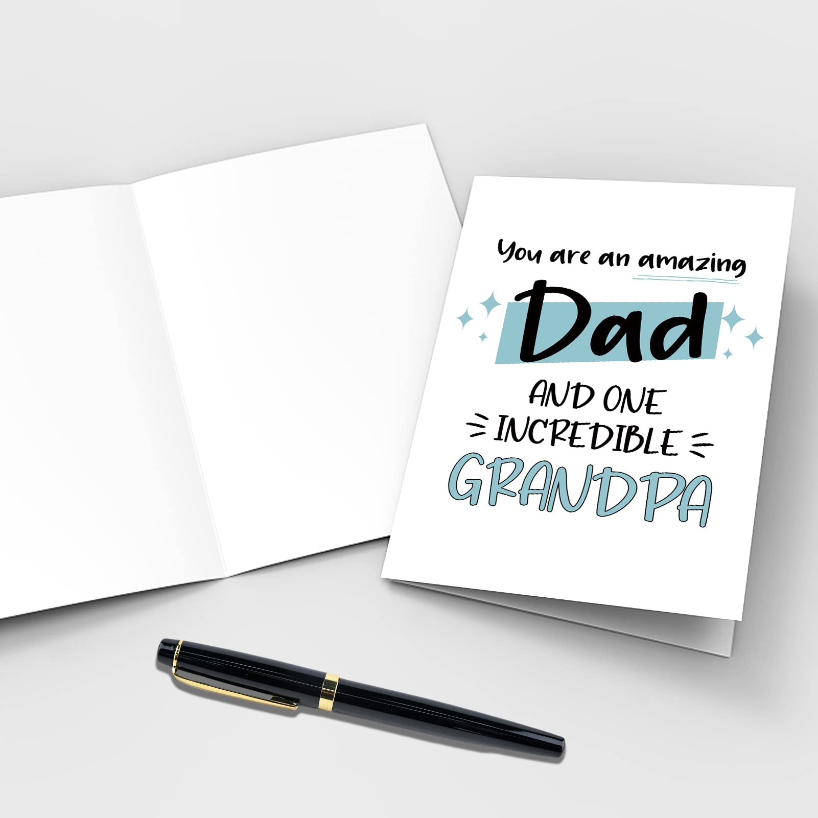 Qiliji Father's Day Card for Grandpa, Happy Father's Day Card from Kid, Grandpa Birthday Card, You Are An Amazing Dad And One Incredible Grandpa