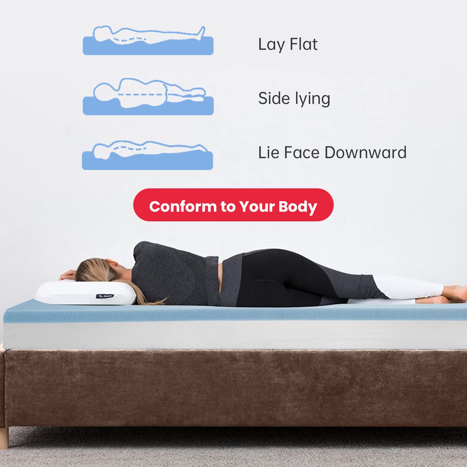 2-Inch Mattress Topper Memory Foam Pressure Relief for Back Pain Cooling Gel-Infused Gel Infused Mattress Topper Cooling & Breathable CertiPUR-US Certified (Full)