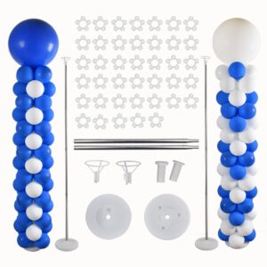 miliocry balloon column stand kit set of 2, 6.6 feet adjustable balloon arch stand tower pillar with base reusable metal telescopic poles for birthday wedding baby shower graduation party decoration