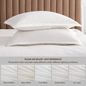 Bedsure 100% Cotton Waffle Weave Coconut White Duvet Cover Set Queen Size 100% Washed Cotton Duvet Cover Cream White Queen Size