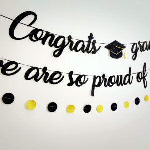 Tinbax Graduation Decorations Class of 2024 Party Supplies - Congrats Grad Banner and We are so Proud of You Banner(Pre-Strung)