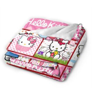 Kawaii Blanket for Kids & Adults, Ultra-Soft Cozy Flannel Fleece Throw Blankets, Smooth Warm Fuzzy Plush Blankets for Sofa Bed 60"x50"