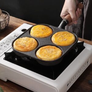 Egg Frying Pan Nonstick 4 Cups Pancake Pan Easy Clean Egg Cooker Omelet Pan for Breakfast, Plett, Crepe Pan, Suitable for Induction Cooker Electric Ceramic Stove