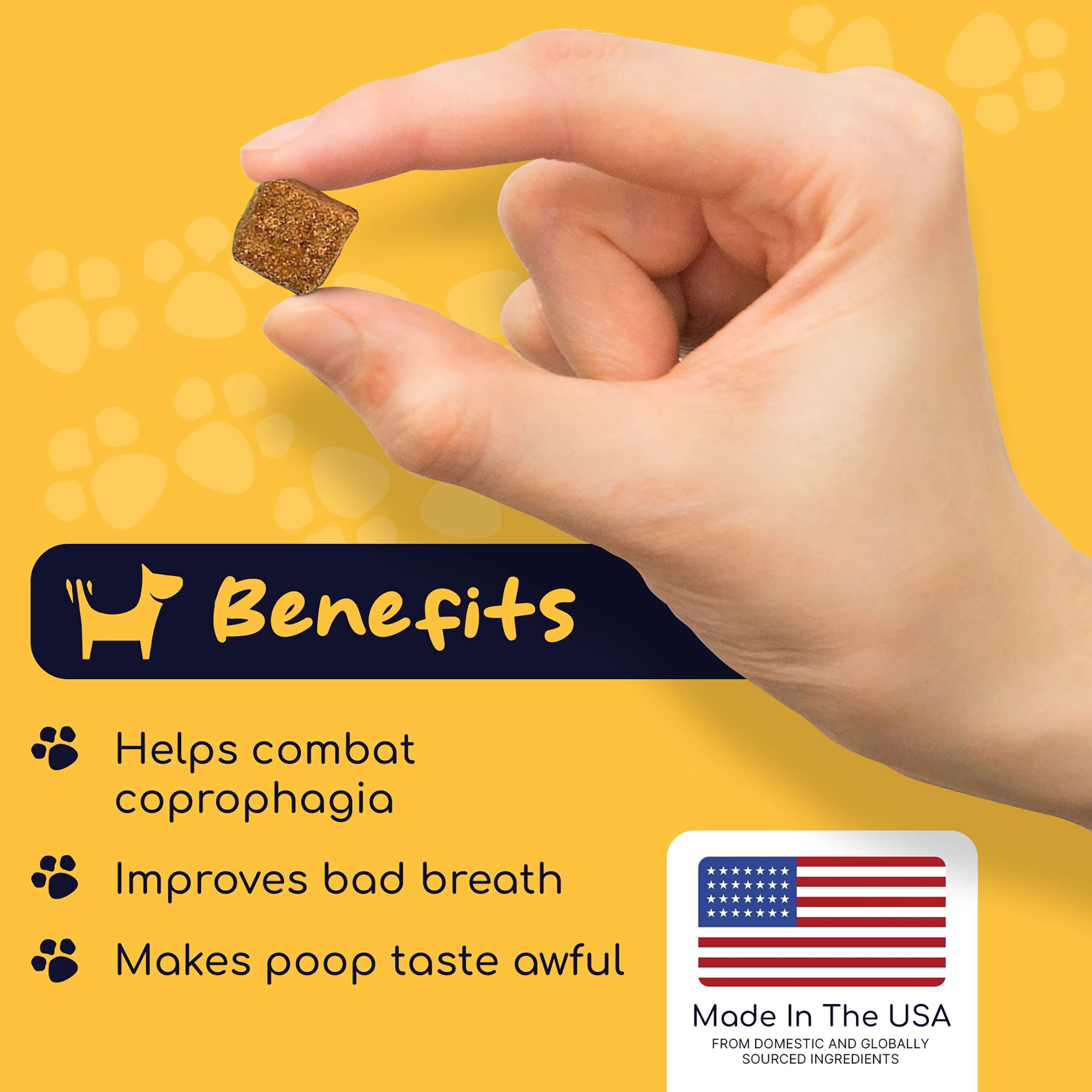 Stop Poop Eating for Dogs 120 Soft Chews - Dog No Scoot Coprophagia Stool Eating Deterrent with Bad Breath Remover and Digestive Enzymes for Gut Health and Nutrient Absorption