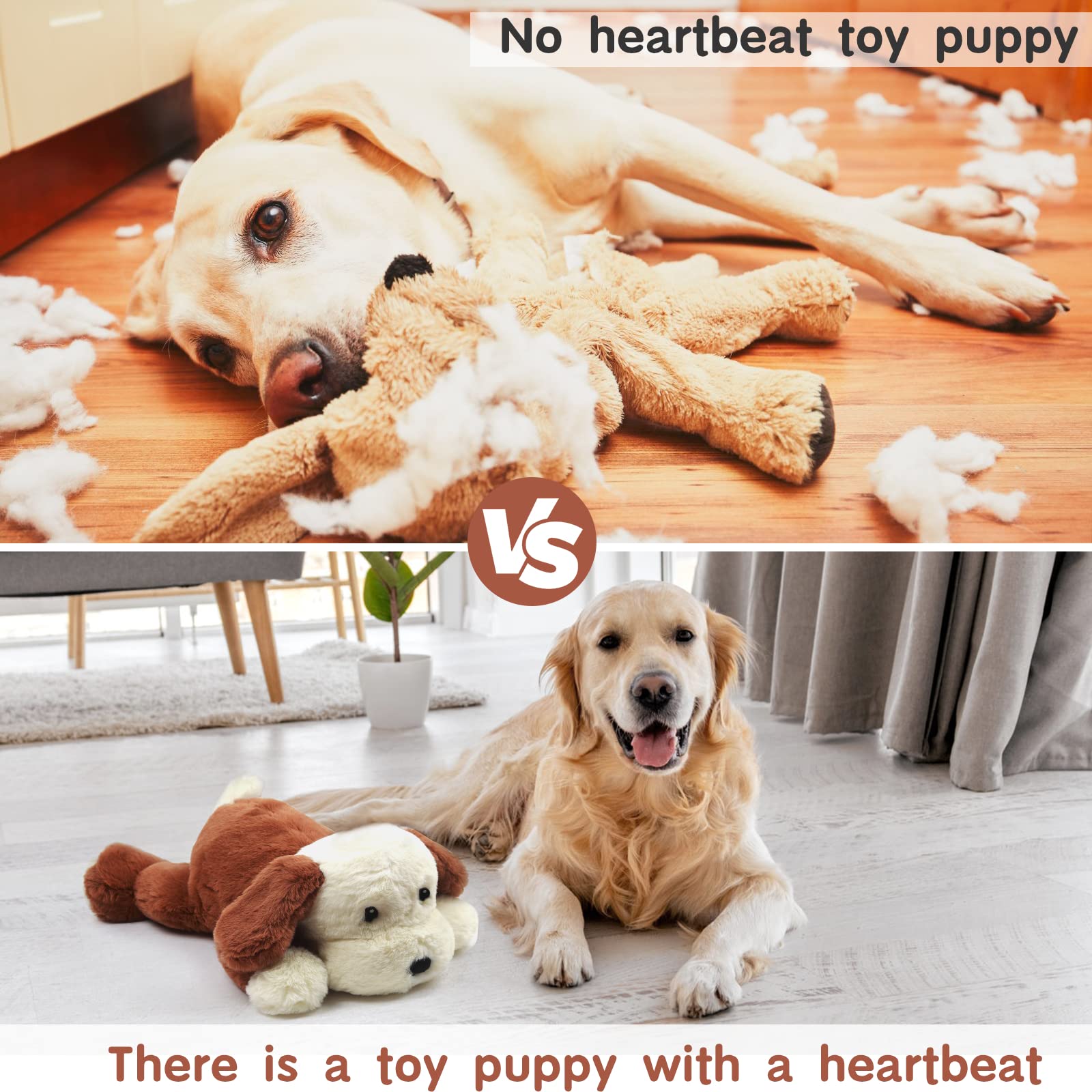 CZTNNZK Heartbeat Puppy Toy for Anxiety Relief Dog Behavioral aid Toy for Puppies Sleep Aid Separation Anxiety Soother .for Small Medium and Large Dogs Calming Aid Heartbeat Plush Toys.