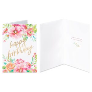 Papyrus Deluxe Boxed Birthday Card Assortment, Floral and Candles (4-Count)