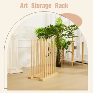 2 Pcs Artist Rack Art Storage Racks 24 x 11 x 19.1 Inch Wooden Painting Storage Rack Art Drying Rack Large Prints Rack Drawing Board Storage Rack