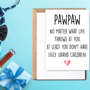 Funny Pawpaw Card, No Matter What Life Throws At You At Least You Don't Have Ugly Grand Children, Greeting Birthday Card, Father's Day Card