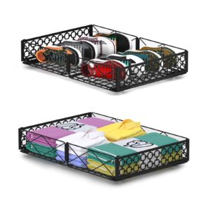 nadamoo under bed storage with wheels, 2 pack rolling under bed storage containers，foldable metal under the bed organizer bins for bedroom clothes shoes blankets