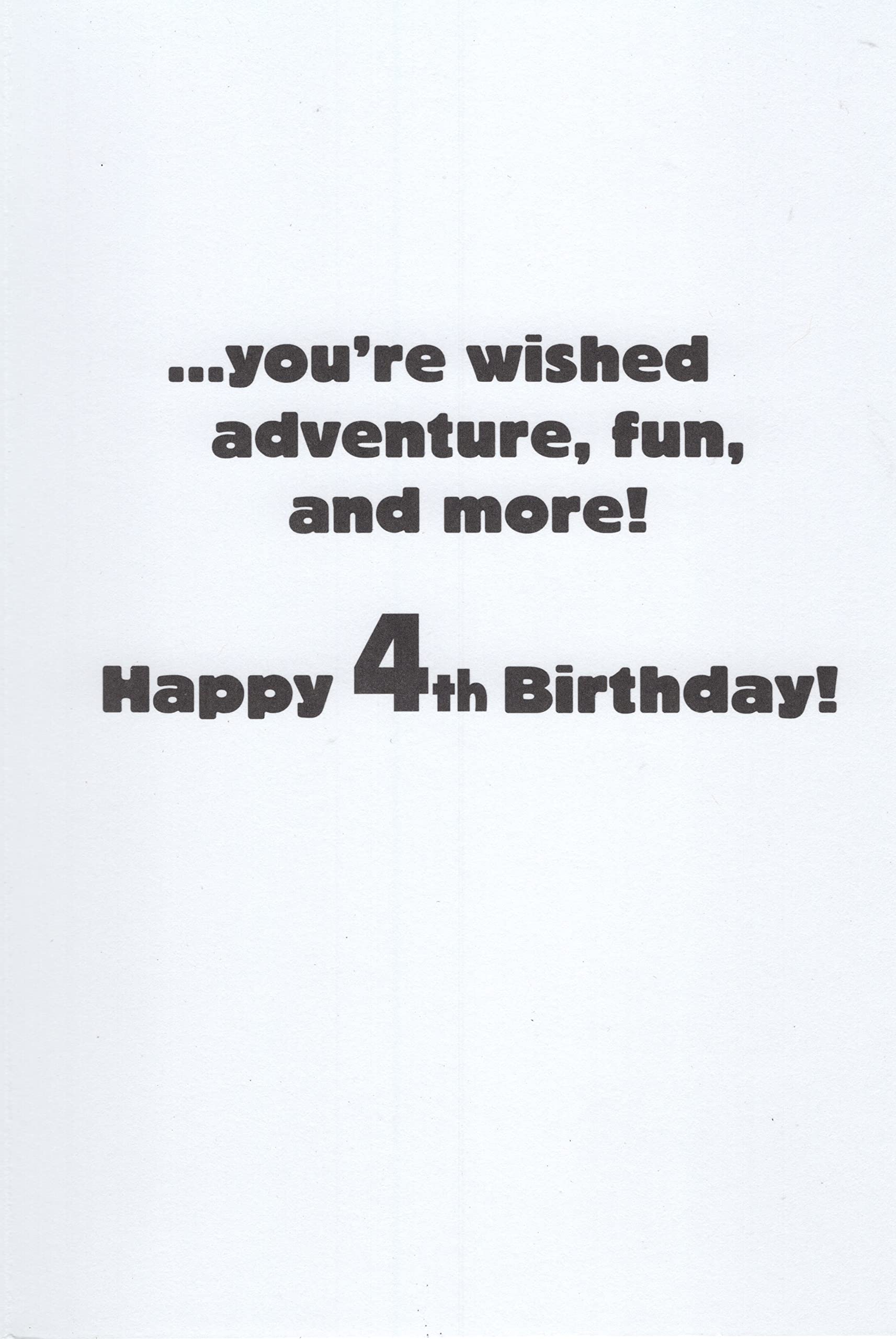 Paw Patrol Happy 4th Fourth Birthday Card (Age 4) Featuring Chase, Skye, and Marshall - For a PAWsome Kid Who's Turning 4... You're Wished Adventure, Fun, and More! Happy 4th Birthday!