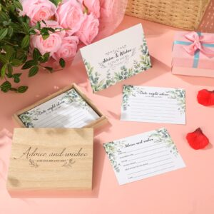 Ctosree 50 Pcs Advice and Wishes Card for The New Mr and Mrs Wedding Advice Card for Bridal Shower with 1 Advice Card Box Reception Guest Book for Bride Groom Newlywed Engagement Party Decoration