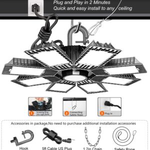 baiyilux 2 Pack LED High Bay Light 250W 350000lm LED Shop Lights with US Plug 5ft Cable Alternative to 800W MH/HPS, Commercial Industrial Warehouse Workshop Factory Barn Garage Area Lighting