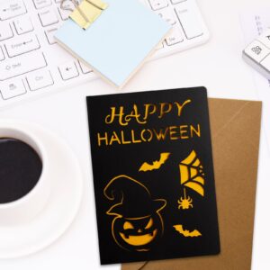 Fancy Land Halloween Cards Die Cut Design Happy Halloween Greeting Cards with Envelopes and Stickers Assortment 5” x 7”