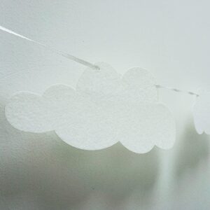 SaktopDeco 2 Pack Cloud Garland White Cloud Felt Banner Cloud Wall Decor Cloud Baby Shower Sky Theme Party Decorations