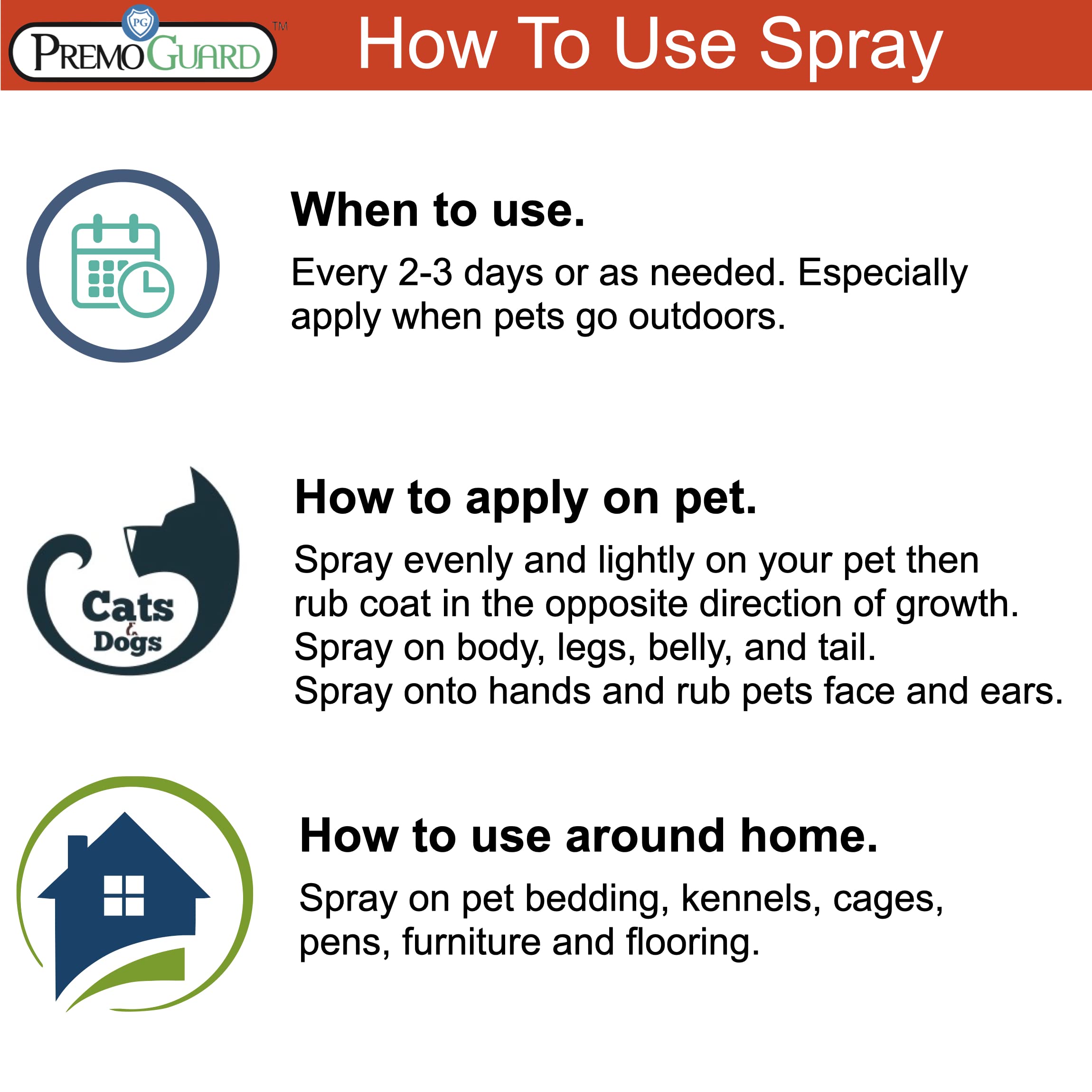 Pet Protector by Premo Guard 16 oz – Mite, Flea, Tick, & Mosquito Spray for Dogs, Cats, & Other Pets – Natural Plant Based Protection for Control, Prevention, & Treatment