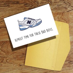 Qiliji Funny Dad Shoes Father's Day Card, Birthday Card for Old Man, New Balance Greeting Card for New Dad, Pregnancy Announcement Card, Retirement Card