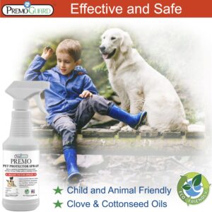 Pet Protector by Premo Guard 16 oz – Mite, Flea, Tick, & Mosquito Spray for Dogs, Cats, & Other Pets – Natural Plant Based Protection for Control, Prevention, & Treatment