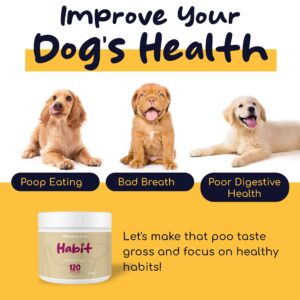 Stop Poop Eating for Dogs 120 Soft Chews - Dog No Scoot Coprophagia Stool Eating Deterrent with Bad Breath Remover and Digestive Enzymes for Gut Health and Nutrient Absorption