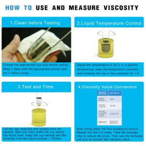 Viscosity Cup No. 3 Zahn Cup, 3 Viscometer Dip Type 44ml Viscosity Cup for Paint Sprayer, Stainless Steel Flow Cup for Oil Paint Finishes Honey Sauce