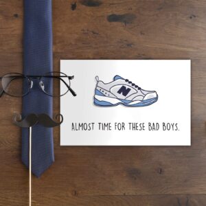 Qiliji Funny Dad Shoes Father's Day Card, Birthday Card for Old Man, New Balance Greeting Card for New Dad, Pregnancy Announcement Card, Retirement Card