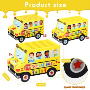 PerKoop 24 Pieces Back to School Treat Boxes School Bus Treat Boxes First Day of School Box Yellow School Bus Decoration Box for Kids Student Birthday Welcome Back to School Party Decor Supplies