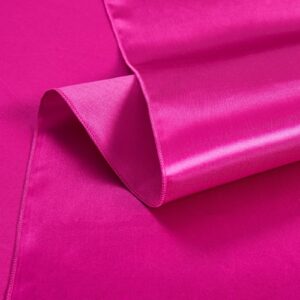 Cobedzy 1 Pack Hot Pink Satin Tablecloth, 58 x 102 Inches Rectangle Satin Table Cover,Smooth Fabric Satin Table Cloths,Luxury Silk Tablecloth for Party Wedding Dinner Restaurant