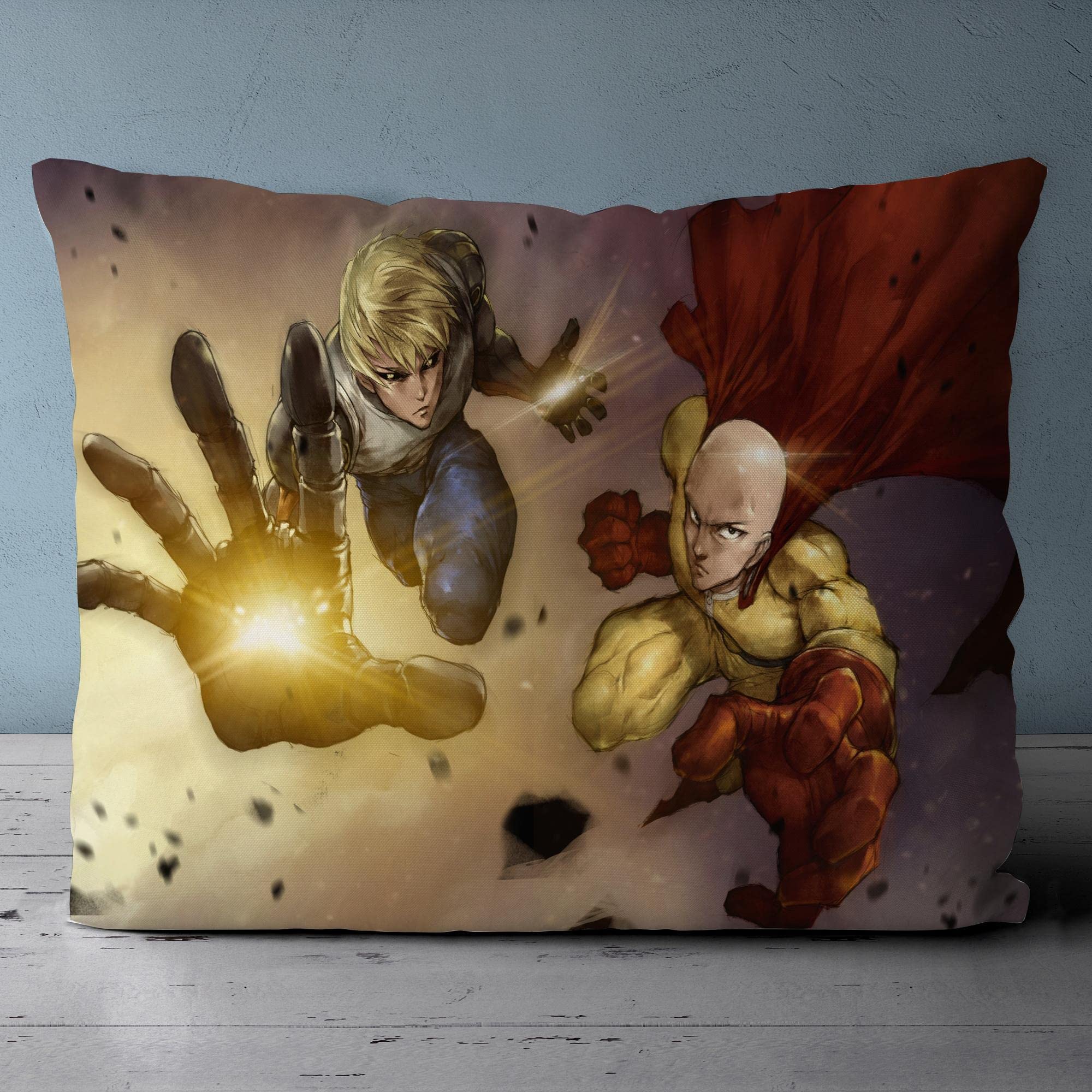 NICHIYOBI Punch Hero Anime Genos Saitama Duvet Cover Set 3D Bedding Comforter Cover 3 Pcs (1 Duvet Cover+2 Pillowcases) Bedding Set (09,Twin-68x86in+20x30in*2)