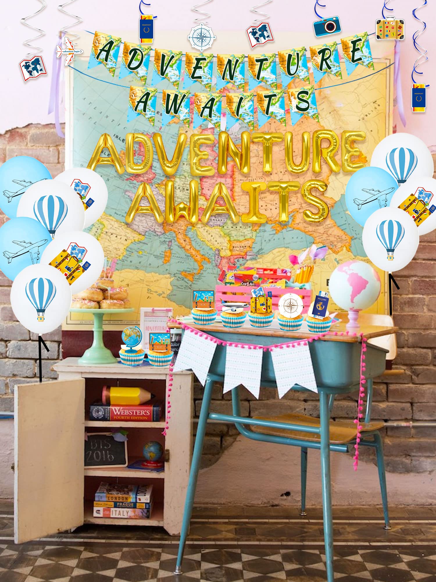 JeVenis Adventure Awaits Party Decoration Lets Travel Begin Party Decoration Travel Baby Shower Decoration Travel Theme Graduation Decoration Farewell Retirement Party Decoration