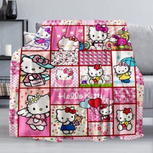 kawaii blanket for kids & adults, ultra-soft cozy flannel fleece throw blankets, smooth warm fuzzy plush blankets for sofa bed 60"x50"