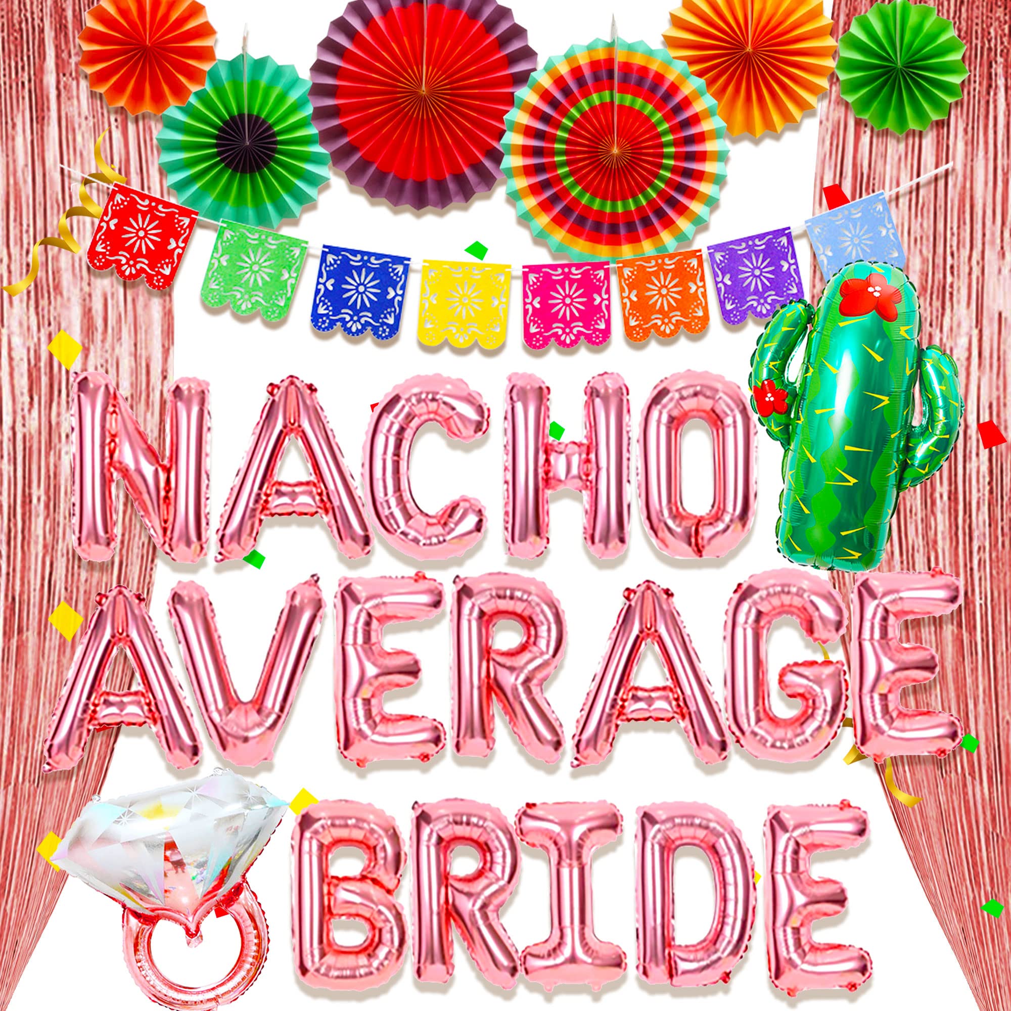 JeVenis Nacho Average Bride Balloons Nacho Average Bride Decoration Nacho Average Bride Party Supplies Mexican Engagement Bridal Shower Party Decoration