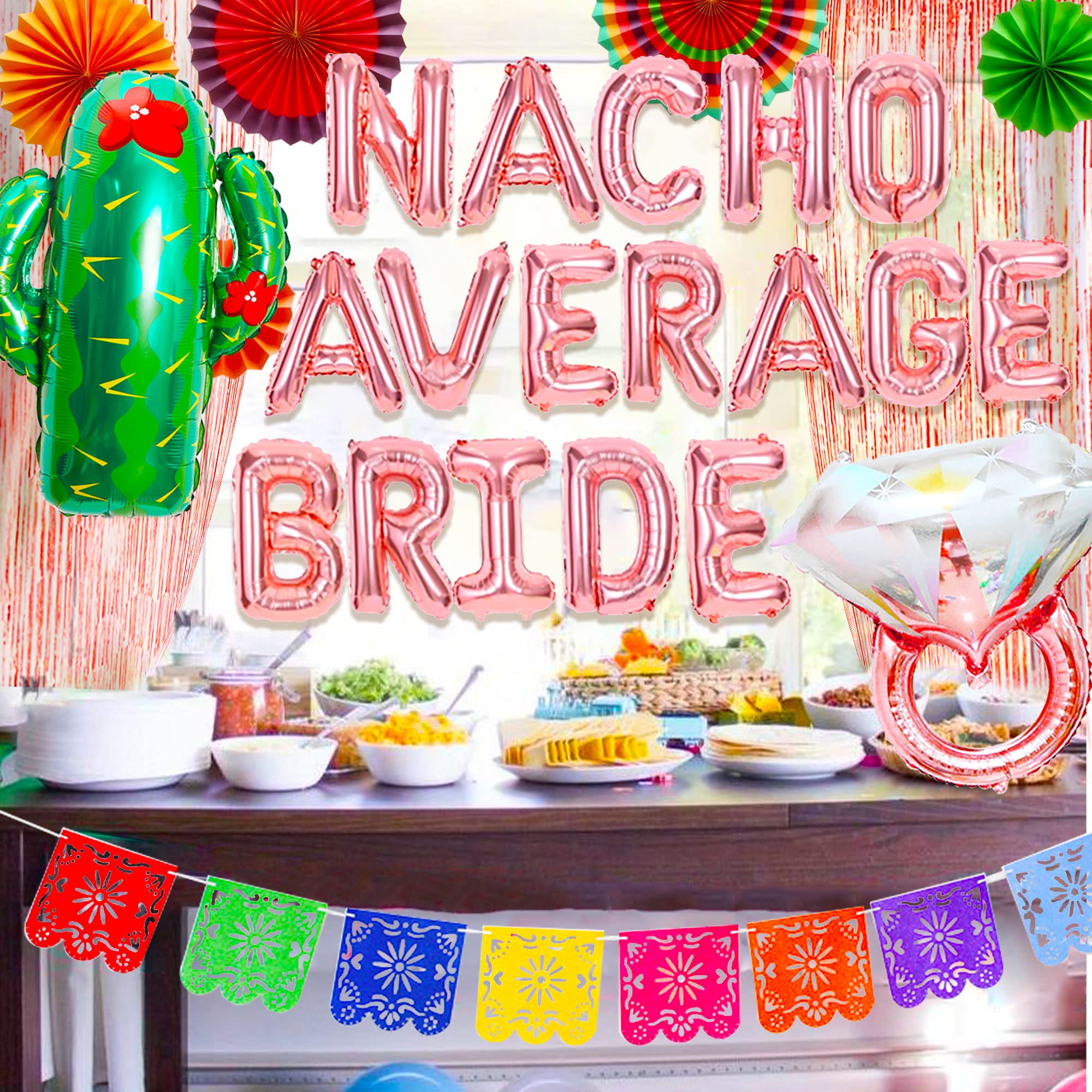 JeVenis Nacho Average Bride Balloons Nacho Average Bride Decoration Nacho Average Bride Party Supplies Mexican Engagement Bridal Shower Party Decoration