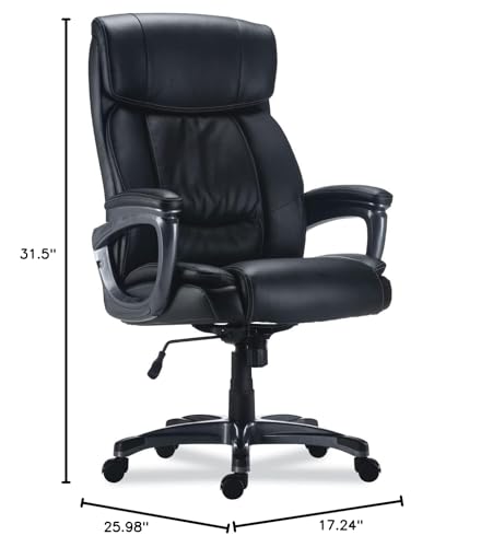 Alera ALEEG44B19 Egino Big and Tall Chair Supports Up to 400 lbs. - Black Seat/Back, Black Base