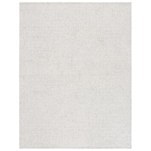 SAFAVIEH Micro-Loop Collection Accent Rug - 3' x 5', Light Grey & Ivory, Handmade Wool, Ideal for High Traffic Areas in Entryway, Living Room, Bedroom (MLP537F)