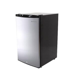 West Bend Mini Fridge Compact Refrigerator for Home Office or Dorm, Auto Defrost with Reversible Door, Energy Star Rated, 4.4-Cu.Ft., Metallic