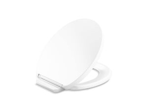 kohler k-26802-0 impro readylatch quiet close round-front toilet seat, round toilet seat, soft close toilet seat, white