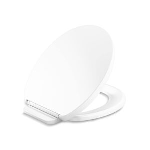 KOHLER K-26802-0 Impro ReadyLatch Quiet Close Round-Front Toilet Seat, Round Toilet Seat, Soft Close Toilet Seat, White