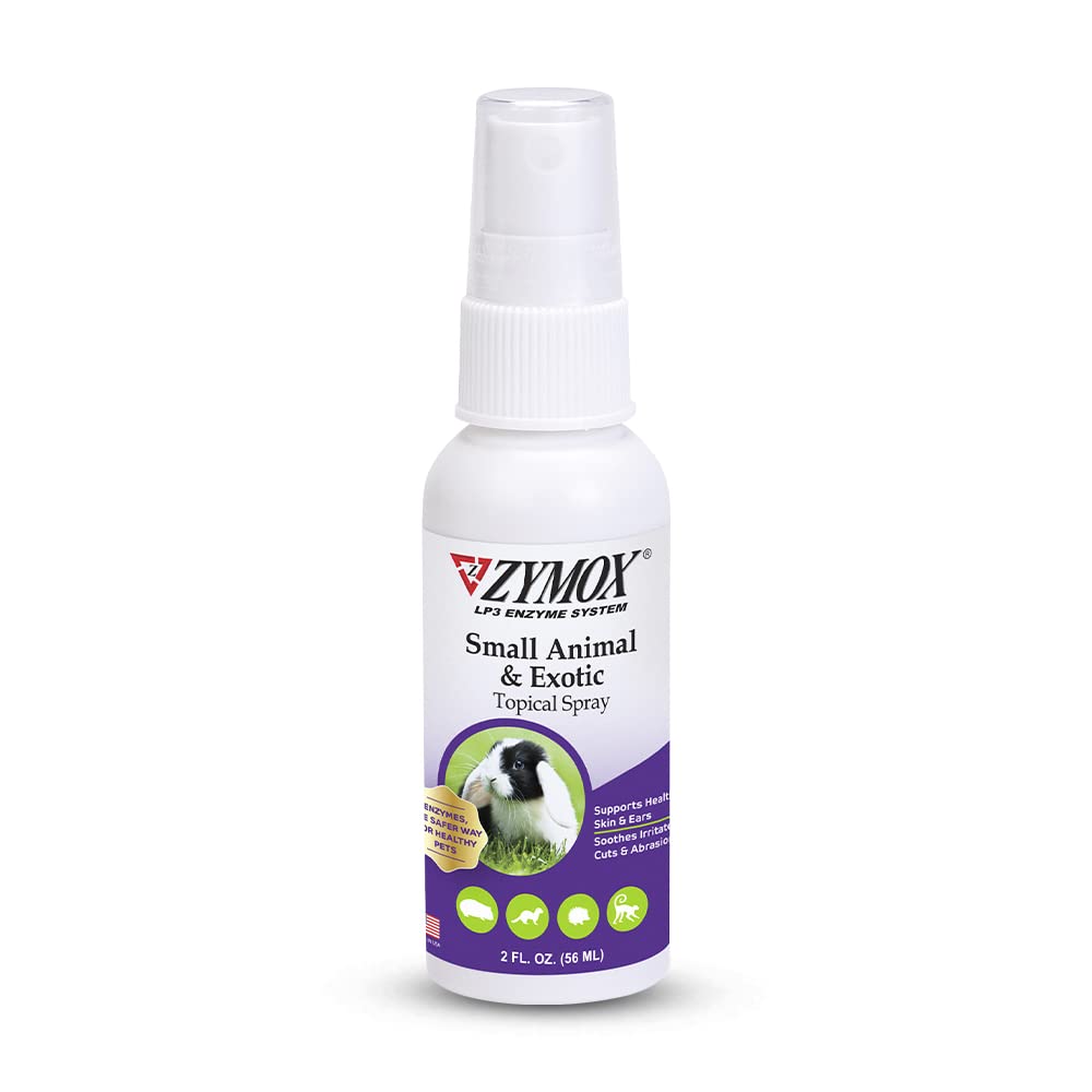 Zymox Small Animal & Exotic Topical Spray, 2 oz. – Supports Healthy Skin for Dog, Cat, Rabbit, Guinea Pig, Ferret, Hamster, Chinchilla, Monkey