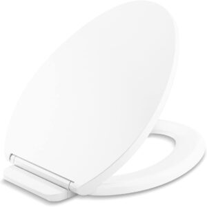 kohler k-27331-0 glissade readylatch quiet close elongated toilet seat, white