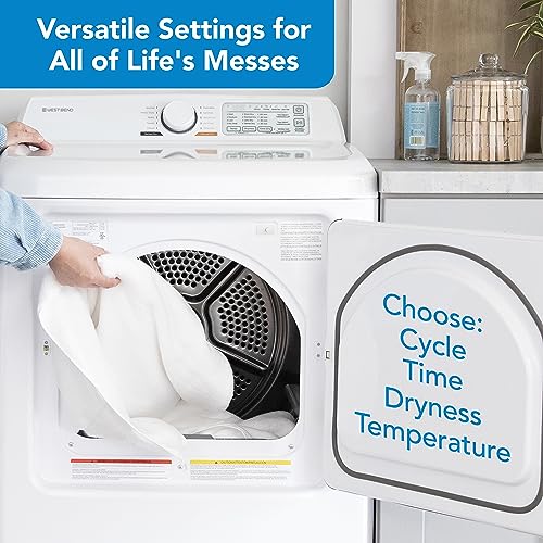 West Bend Clothes Dryer Front Load Electric, 6.7-Cu.Ft, White