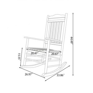 BplusZ Outdoor Rocking Chairs Set of 2 Patio Rocker Furniture for Porch Garden Lawn Indoor Classic Arm Chairs White