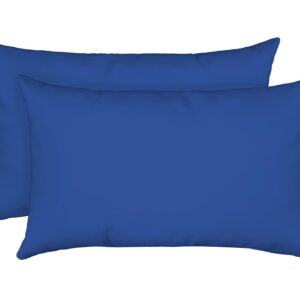 RSH DECOR: Lumbar Throw Pillows Set of 2 | 20” x 12" | All-Weather Spun Fabric | Water and Fade-Resistant | Outdoor Support Pillows for Patio Furniture | Veranda Blue