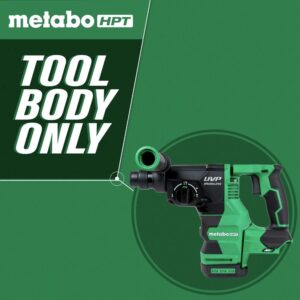 Metabo HPT Cordless 36V MultiVolt™ Rotary Hammer | Tool Only - No Battery | SDS Plus | 1-1/8-Inch | LED Level | User Vibration Protection | DH3628DAQ4