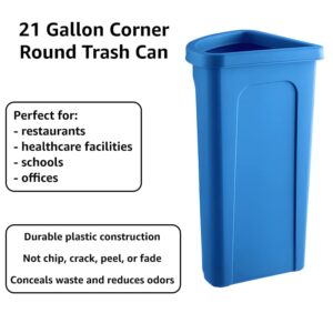 Zedfire Recycling Bin, 21 Gallon Corner Round Trash Can, Crack-Resistant, Commercial Durable Garbage Can, Reinforced Bottom, Ideal for Home, Kitchen, Bar, Hotel, Restaurant, School