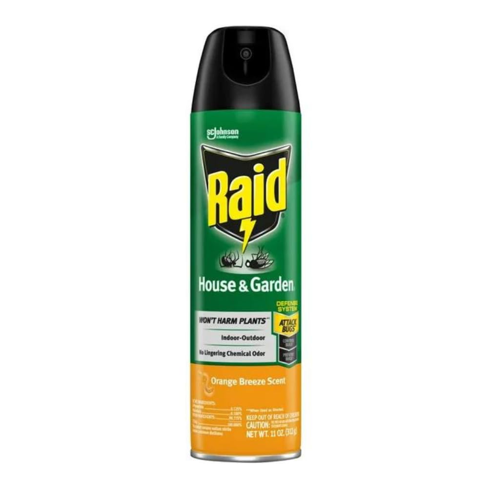 Raid House & Garden Insect Killer Spray, Orange Scent 11 Ounce (Pack of 2)