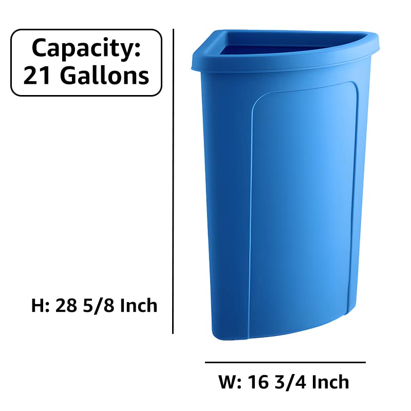 Zedfire Recycling Bin, 21 Gallon Corner Round Trash Can, Crack-Resistant, Commercial Durable Garbage Can, Reinforced Bottom, Ideal for Home, Kitchen, Bar, Hotel, Restaurant, School