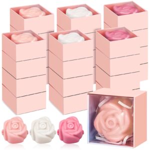 loopeer 24 pcs rose soap favors mini soaps bridal shower favors wedding favors for guests baby shower decorations bridal shower favors, beige white, pink, rose red