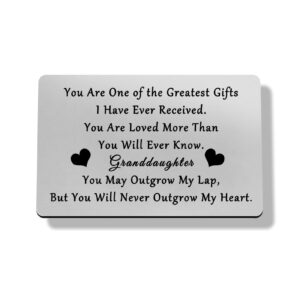 heigebi granddaughter gifts from grandma and grandpa to my granddaughter gift cards for granddaughter great granddaughter birthday card laser wallet card love note insert card gift for granddaughter